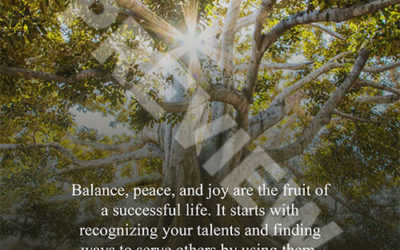 “Balance, peace, and joy are the fruit of a successful life. It starts with recognizing your talents and finding ways to serve others by using them.” – Thomas Kinkade